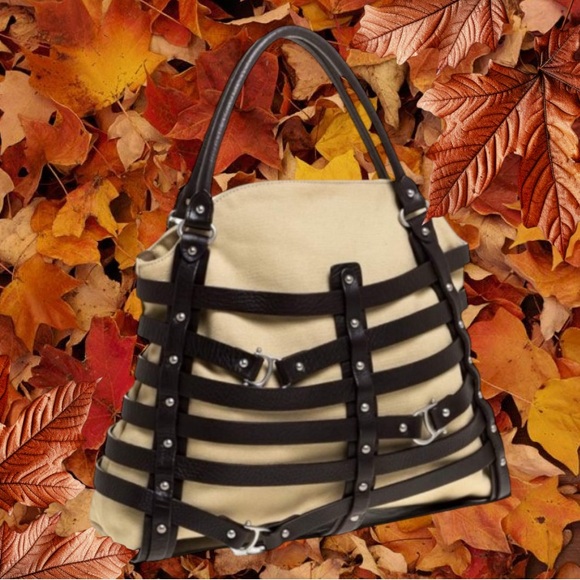 ETIENNE AIGNER DAMASCUS BELTED LEATHER TOTE WITH TWO FABRIC INSERTS - Picture 9 of 16